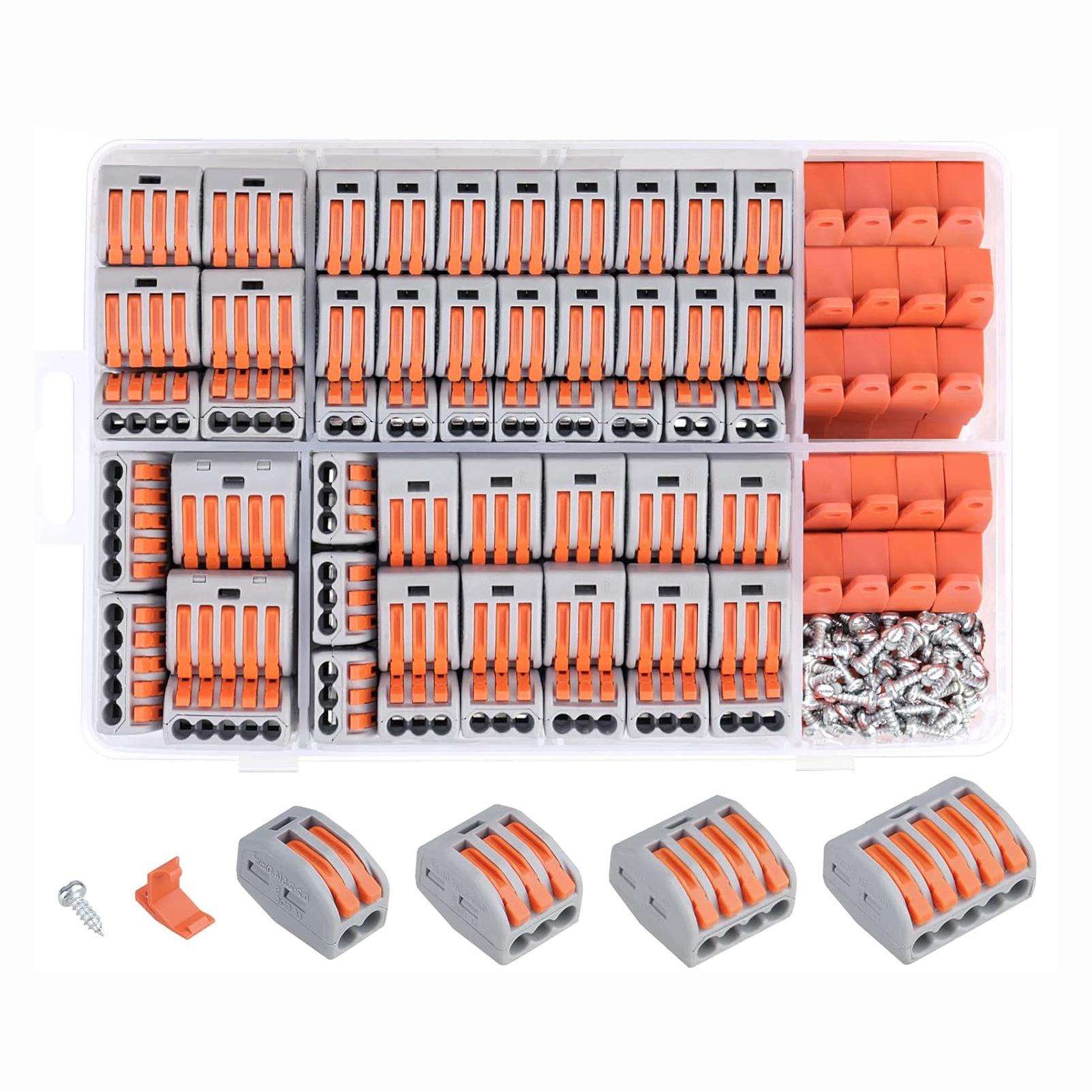 跨境120pcs盒装/PCT连接器电线电缆按压快速断开接线端子套件