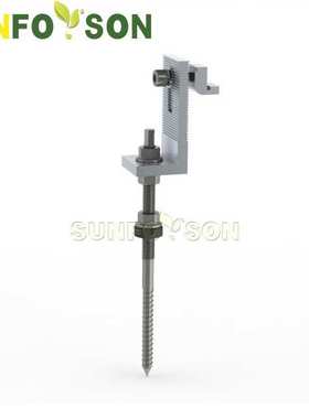 双头螺杆固定太阳能板铝合金材质光伏支架 固定木梁安装支架