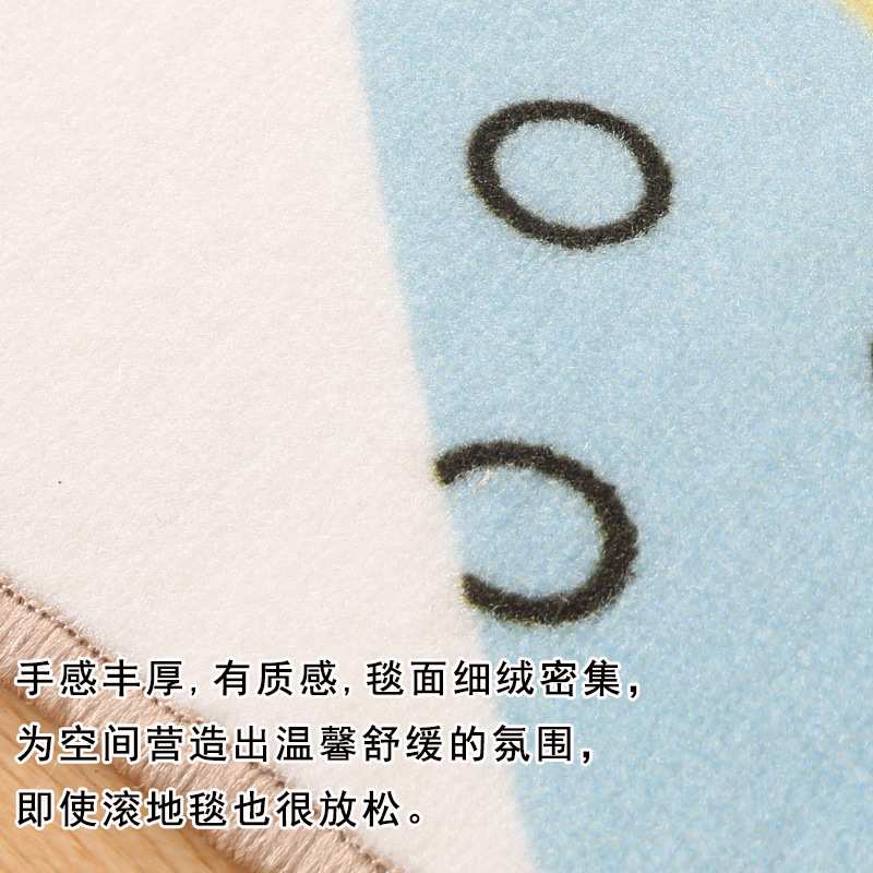 湛蓝 油画抽象欧美地毯创意茶几客厅地毯 家用蓝色沙发地毯艺术家
