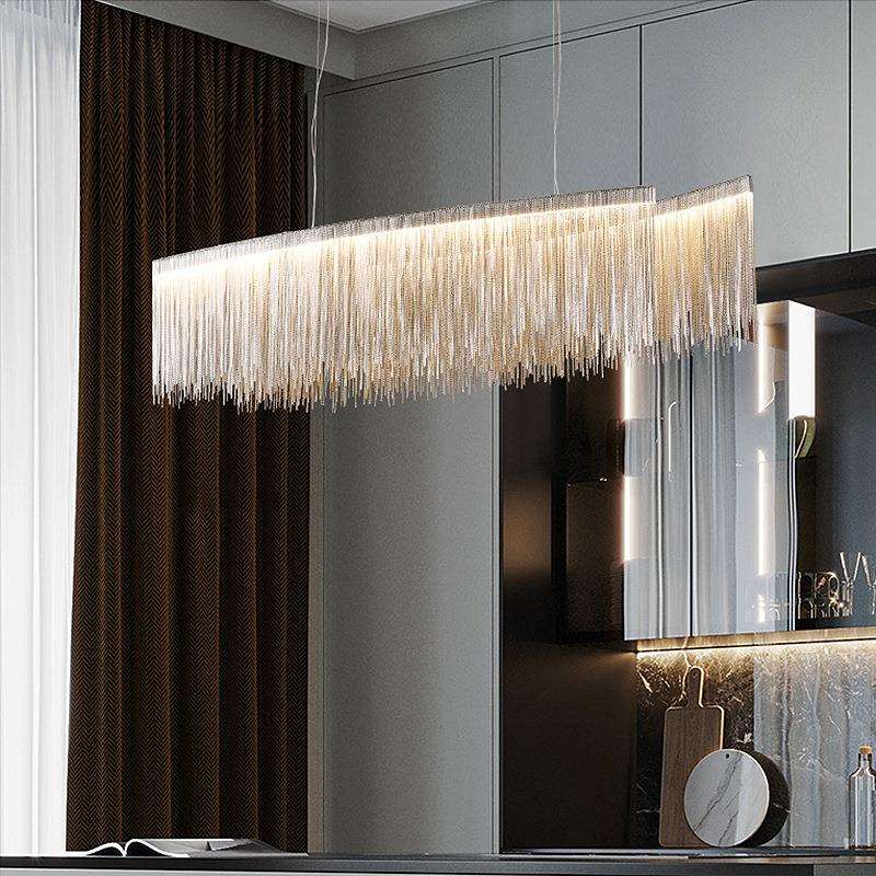 创意流苏吊灯设计师艺术个性简约客厅装饰北欧链条餐厅服装店吧台
