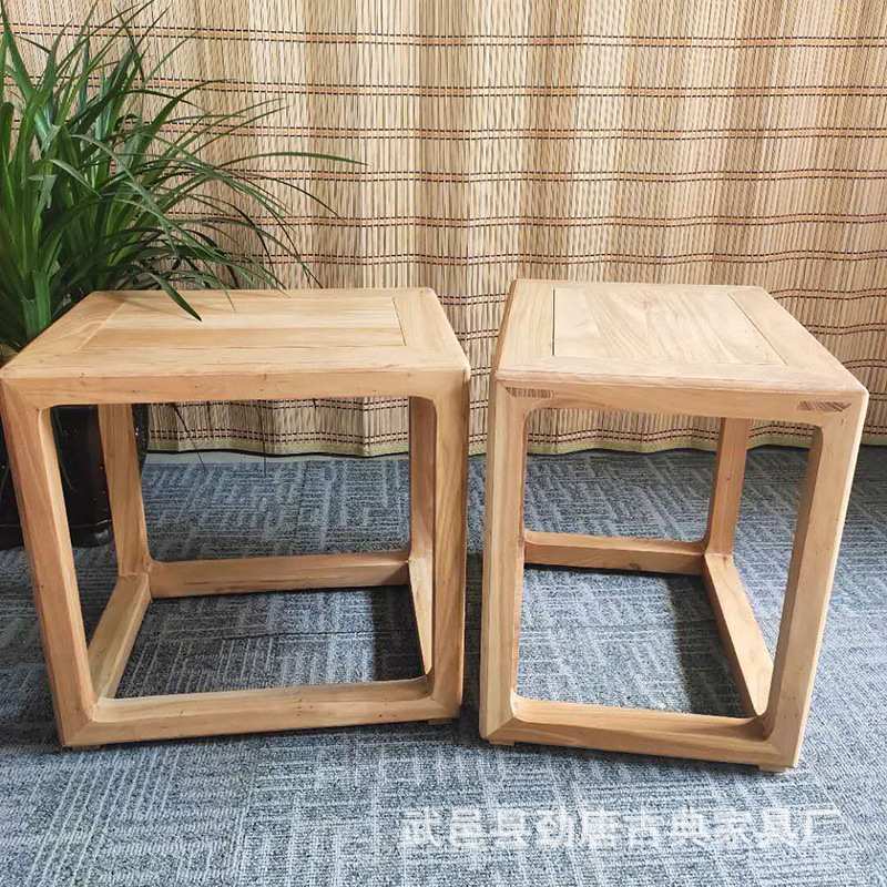 实木方凳家用木板凳客厅餐桌凳中式复古商用方凳子椅子四方木凳子