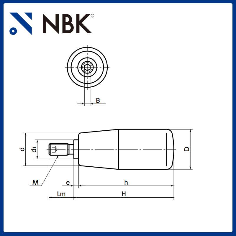 NBK GRPS旋转握柄不锈钢旋转型外螺纹手柄从内测安装机械配件工厂