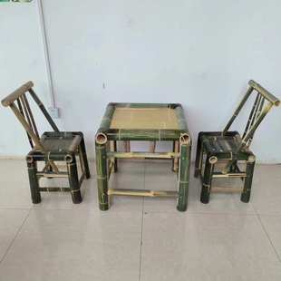 竹桌子茶几竹子桌椅现货全套纯手工制作楠竹饭桌茶桌老式农家方桌