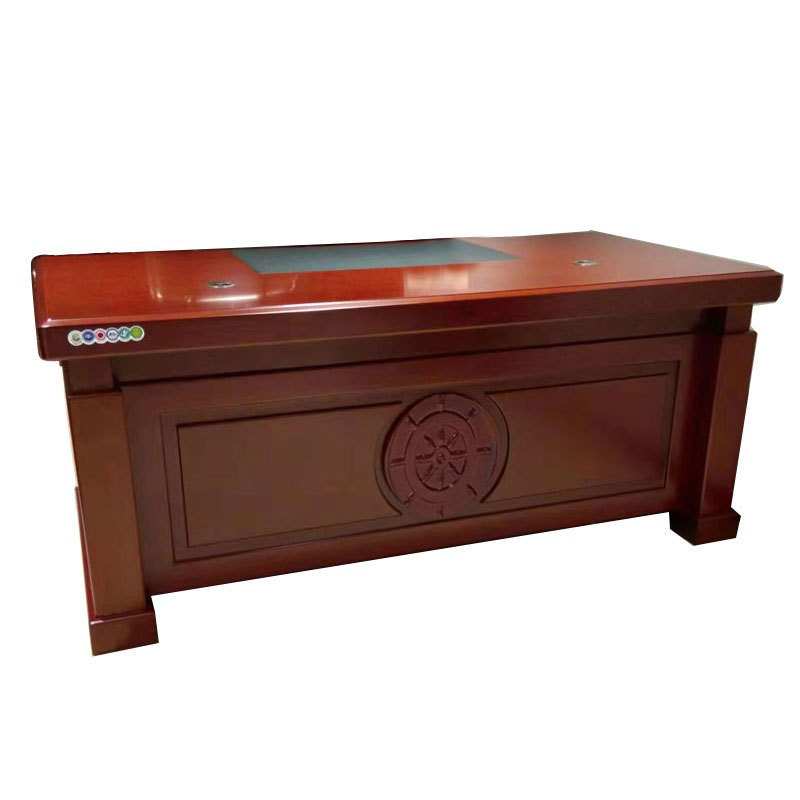 掌舵者办公桌总裁桌实木皮烤漆传统中式办公家具大班台办公室桌椅