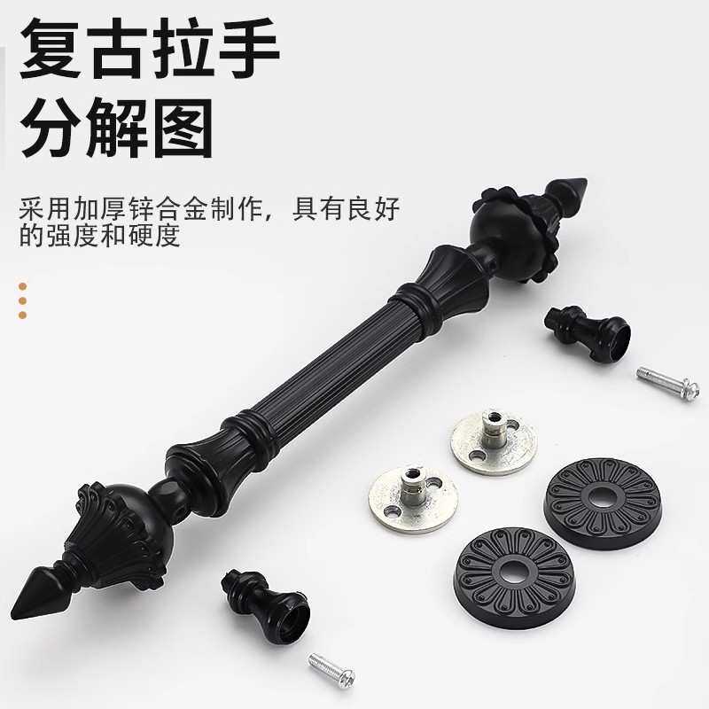锌合金欧式仿古豪华酒店KTV对装推拉红古铜大木门把手玻璃门拉手