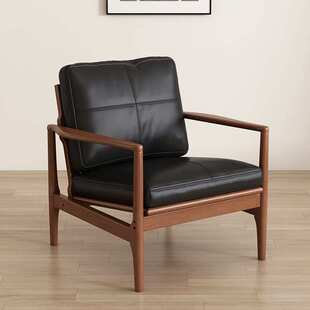 沙发椅单人北欧简约实木汉克椅家用民宿客厅阳台休闲扶手沙发椅子