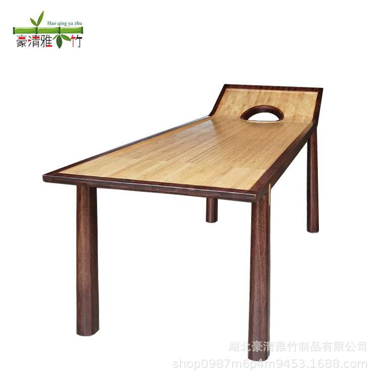 立豪竹制品厂保健按摩床经络按摩器材推背竹火罐躺床厂家