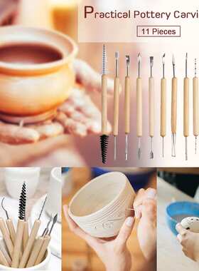 11pcs Pottery Clay Sculpting Modeling Tool Set, Double-Sided