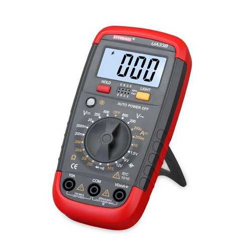 优仪高UA33B多功能数显电流电压表测试电池1.5V 9V 12V数字万用表