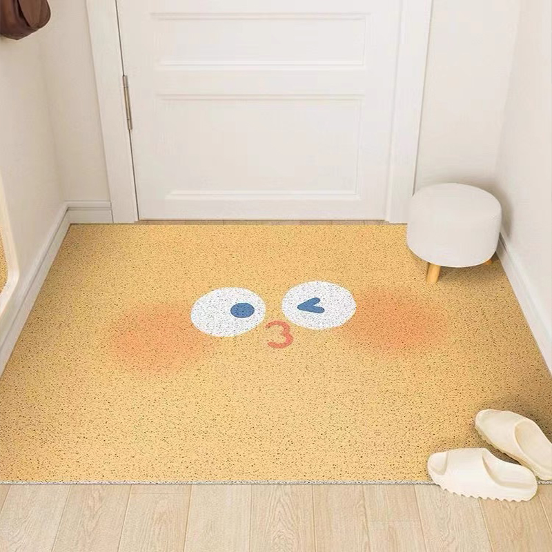简约可爱表情丝圈门垫刮泥蹭土玄关入户脚垫进门地垫可裁剪超耐脏