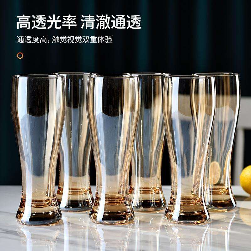 啤酒杯精酿大容量玻璃酒杯冷切口酒吧扎啤杯家用啤酒果汁套装水杯