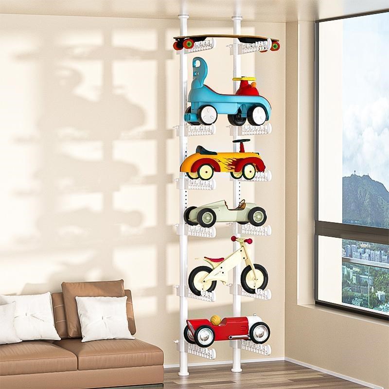 厂家儿童玩具车收纳架客厅家用落地免打孔滑板自行车置物架子
