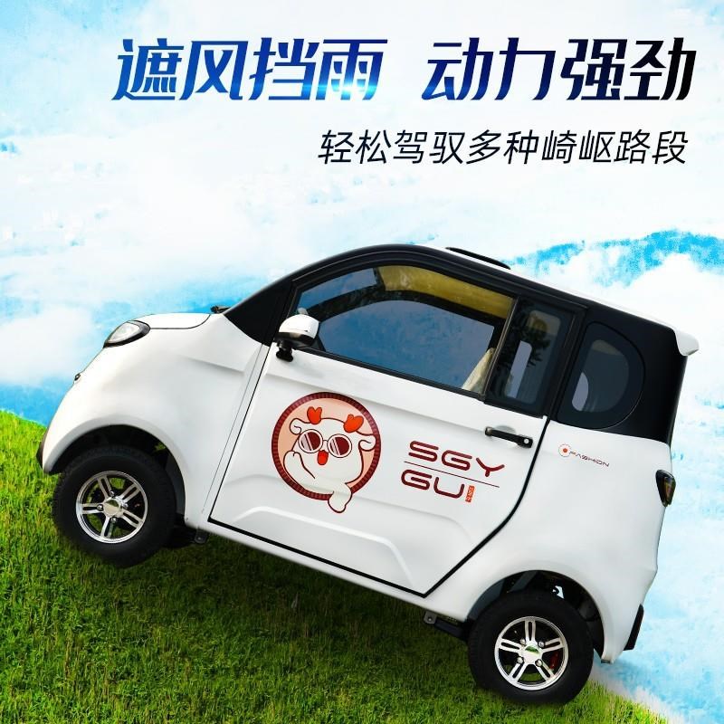 电动四轮车全封闭电动汽车轿车油电两用家用四轮电动车代步车