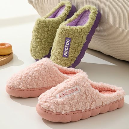 棉拖鞋女可爱室内保暖加绒加厚家用毛绒家居秋冬季情侣防滑软底男