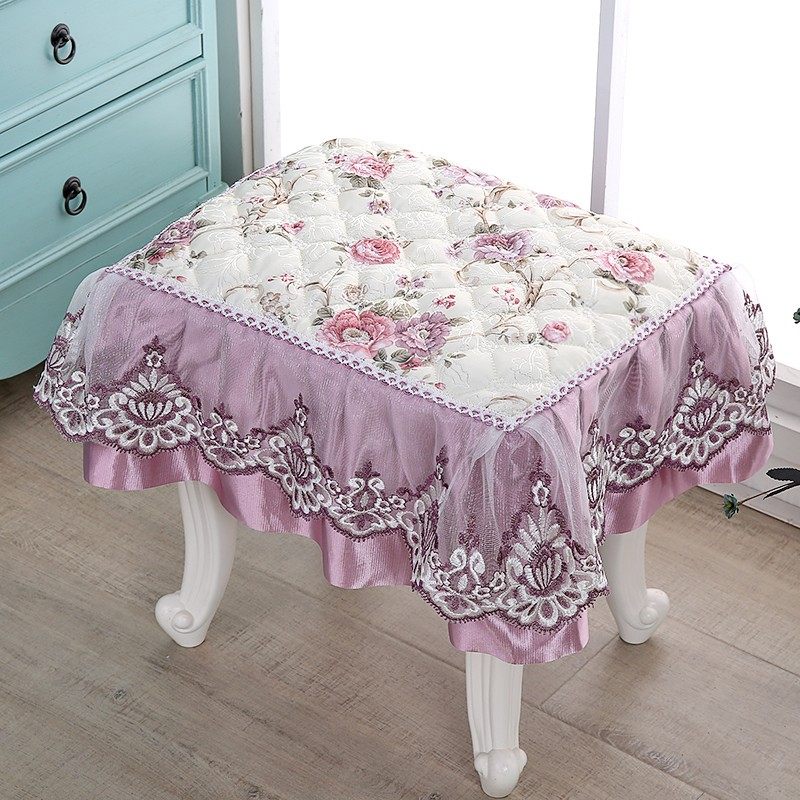 方凳子套罩方形正方形钢琴凳坐垫布艺蕾丝化妆凳换鞋凳定制防滑垫