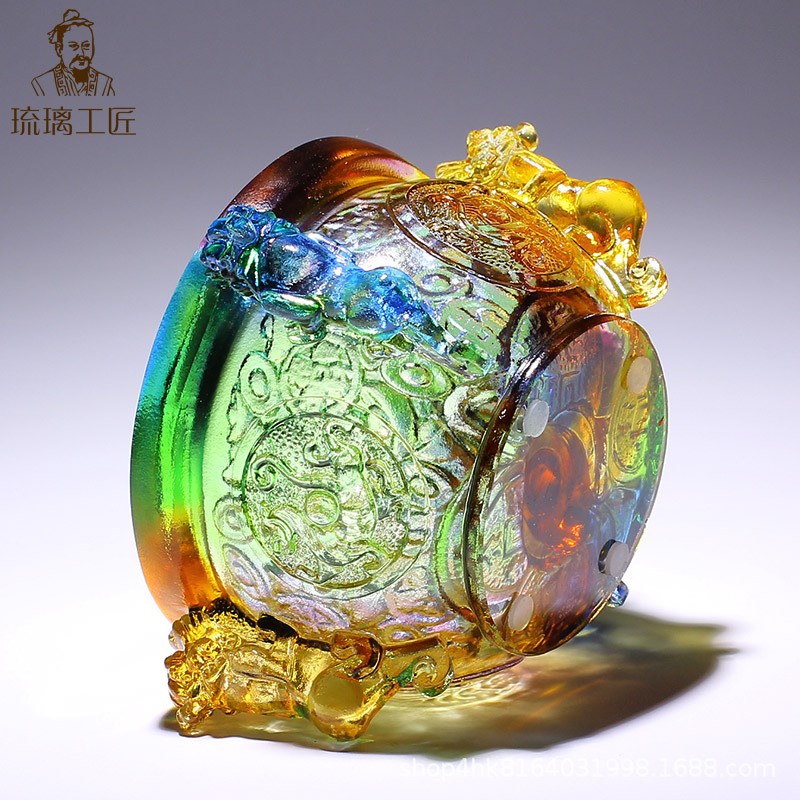 琉璃工艺品聚宝盆摆件招财聚财客厅水晶貔貅朋友店铺开业礼物