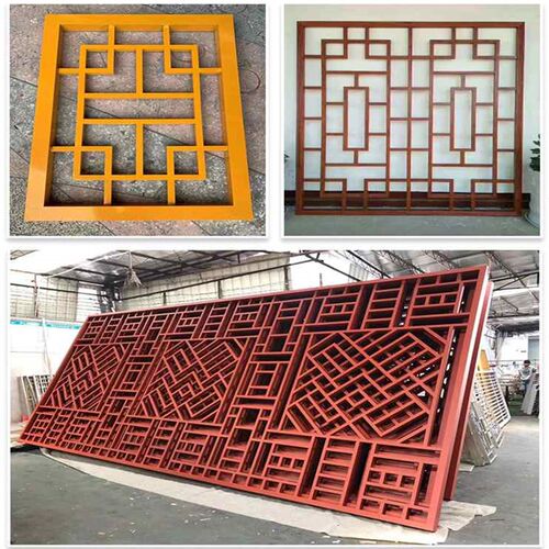 中式铝窗花铝雕花木纹窗花不锈钢屏风铝合金防护栏T欧式仿古窗花