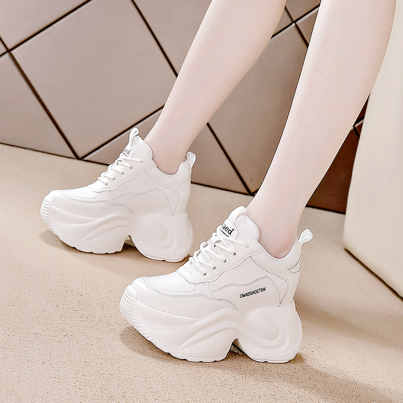 内增高小白鞋女2024春季新款女鞋子百搭厚底爆款显脚小老爹鞋10CM