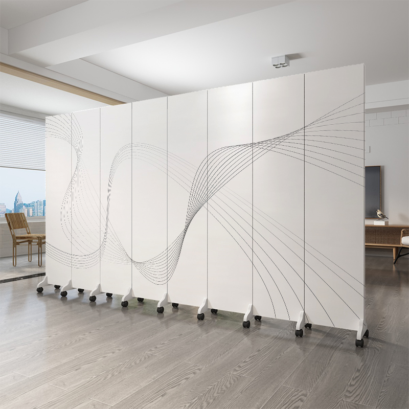 定制屏风隔断墙白色折叠移动办公室玄关现代简约客厅遮挡双面折屏