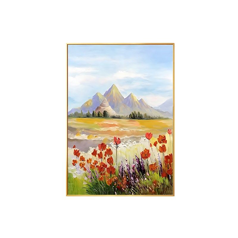 田园风景入户玄关挂画正对门客厅玄幻装饰画现代简约走廊过道壁画