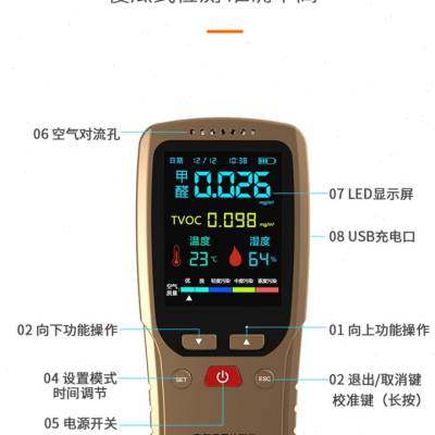新品新品空气质量检测器甲醛检u测仪家用新房室内自Y测空气质