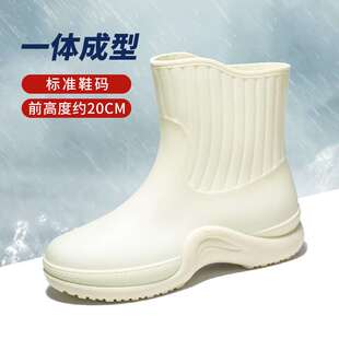 雨鞋 水靴短筒雨靴洗车厨房胶 女时尚 中筒防滑轻便低帮日B系水鞋