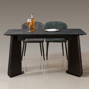 绿松餐桌大理石天小户型意式极简极长方形然实97877木简石约简奢