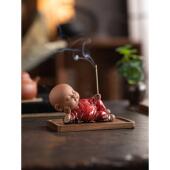 禅LRW紫砂小尚香插摆件家用室内客厅茶盘香道和可爱意小沙弥线薰