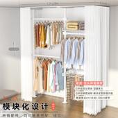 顶天属立地简易衣柜置架租挂衣架金钢架家衣用卧房室衣橱衣帽间