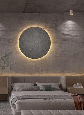 侘寂风圆形壁卧民室床头茶室宿客过厅道前台背景BJB6617墙氛围装