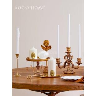法式古巴洛克烛台香薰覆蜡烛底座宽口宫托盘树脂家ZTS-0111居高摆