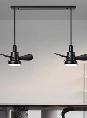 中古风餐吊灯古胡桃木色风扇灯可移动轨道厅岛台餐吊桌吧台VGX扇