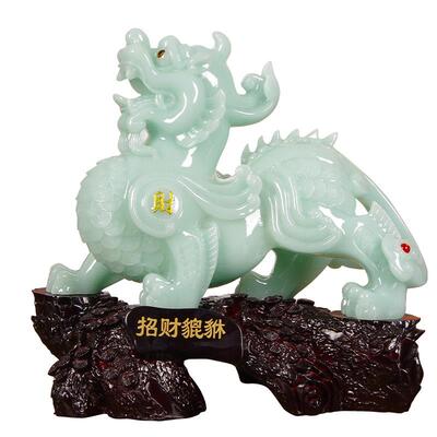 招财玉摆件一对家居皮丘貅办公室桌面乔装饰JS1468客厅风水迁开