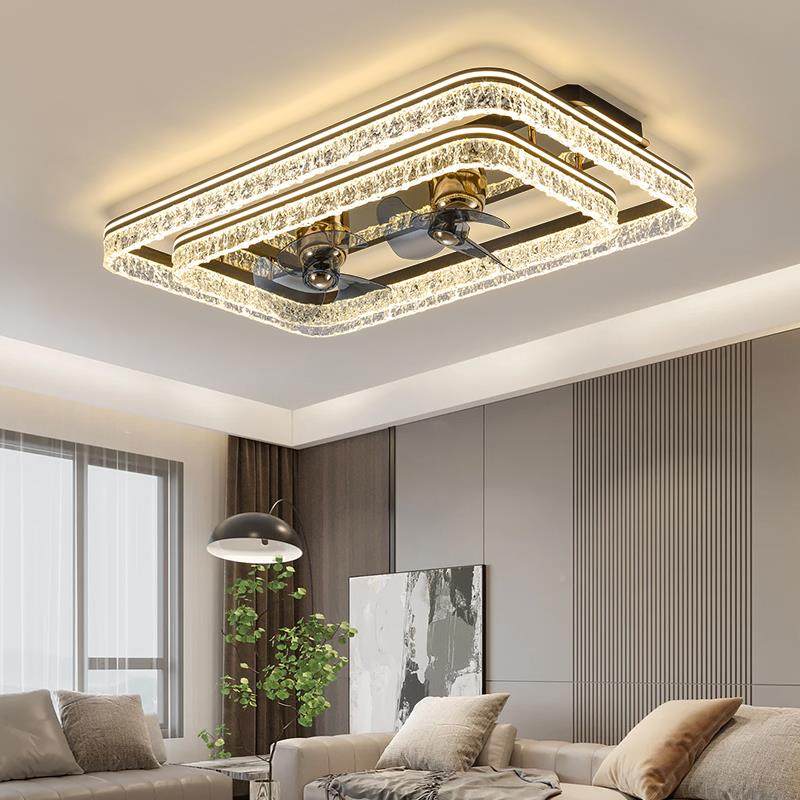 吸2025简轻奢卧室餐厅客约厅一体灯冰裂2554纹摇头电风扇屋全智能