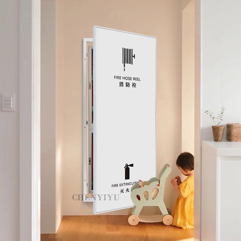 消防栓白简约遮挡挂门画色设备房遮挡消火饰画电表箱0075可开门栓