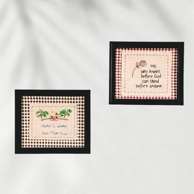 新款中厅古风手ITE工剌绣贴布画布艺饰画壁画实装木意框壁饰客创