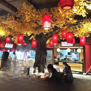 模拟树大型内装饰包柱假树璃纤维景玻观美化PEK大树红枫室树模拟