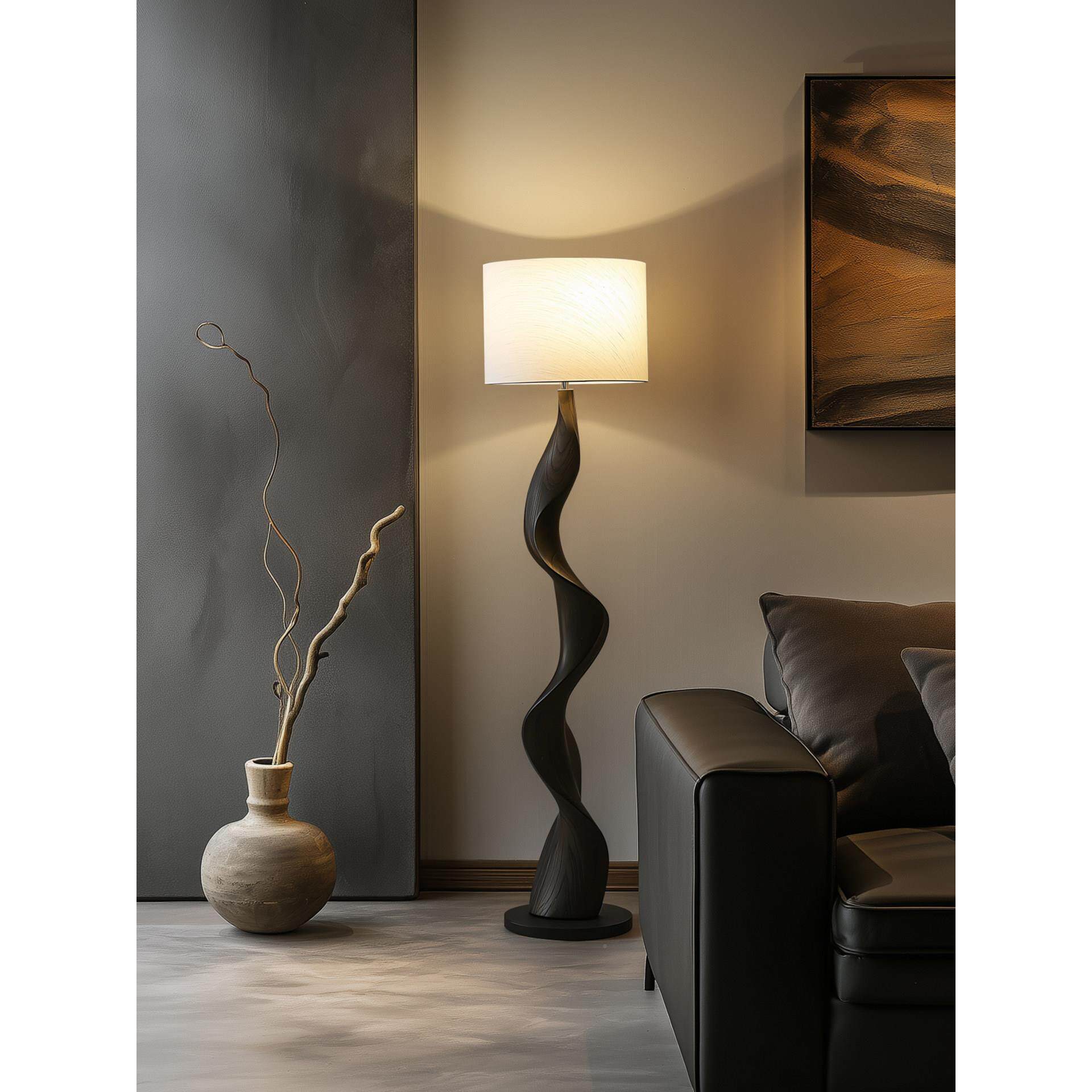 设计师艺术实木落地灯高级感侘装中寂古风厅沙客277发旁饰立式氛