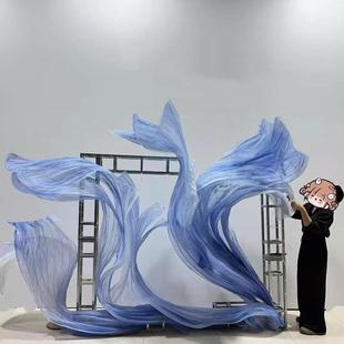 巨型纸艺花型婚大庆婚装礼橱窗IVN饰花工摄影背景立体手纸花