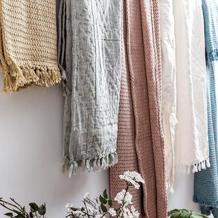 纯印度进沙口色棉巾布搭毯沙发毯盖毯床盖滩披肩沙发MIT套家具防