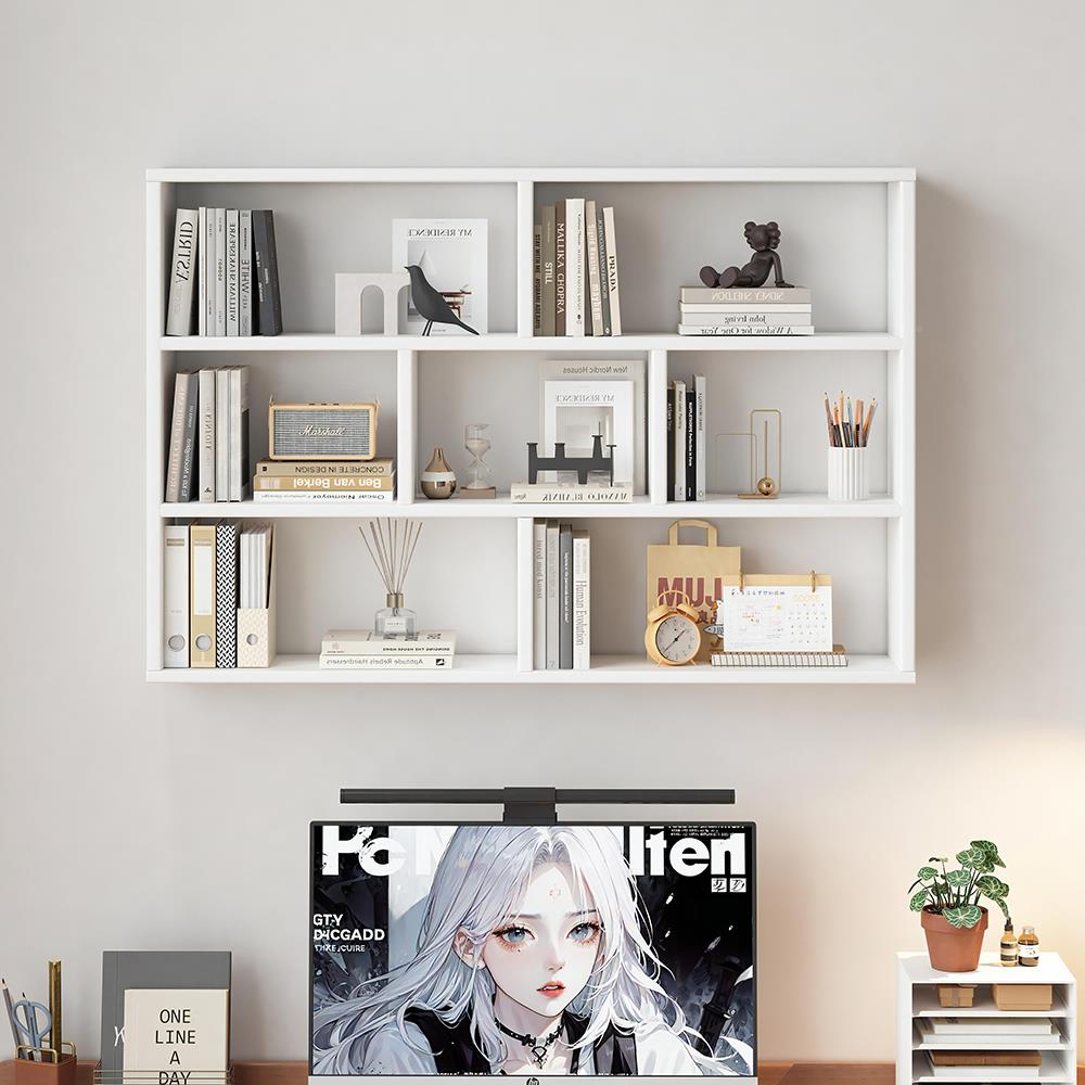 实木SMSP墙上物架隔板壁挂墙书壁架学生置书柜储物架吊壁柜柜绘本