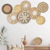 in饰s波西米亚壁挂装 饰件民宿玄客厅关壁挂挂饰手工LEB草编壁饰壁