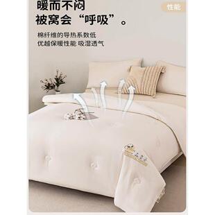 京希尔顿AUS100%新棉花被芯子母被二合学一拉链疆棉家用冬被春秋