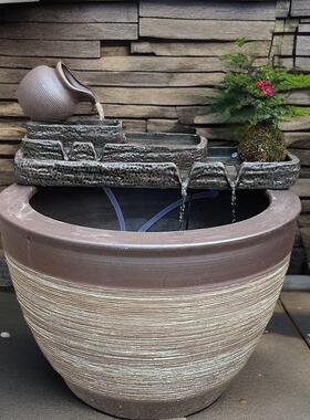 鱼缸院环水流水摆件循环流水器循鱼缸增氧景造创意庭鱼池装WAS饰