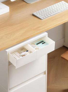 桌下抽屉家用移动收纳箱可书杂本A4文件物整理免柜安装带轮QFB小