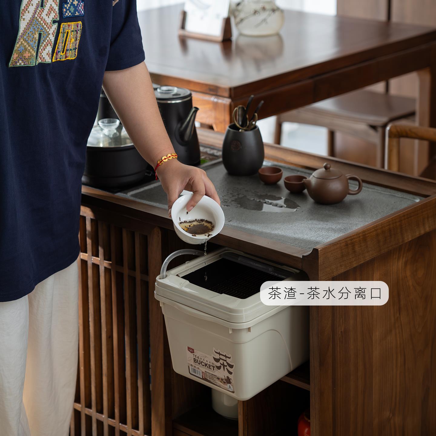 中古几茶水柜边实木餐边柜新中式茶桌沙发侧柜水烧壶一体可移边动