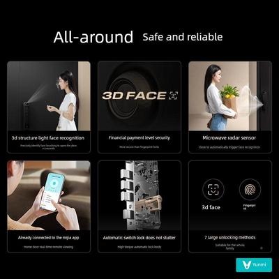 云智能门锁人3DMQB脸米识别家庭门禁安全门锁密锁指码纹锁数字锁