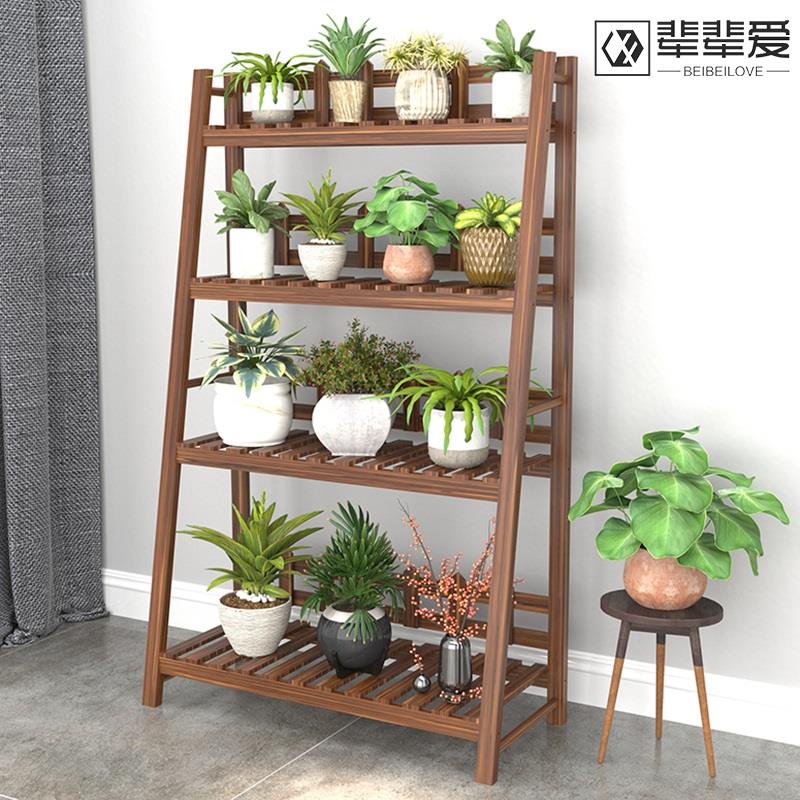 实厅木质防腐户外花植物架阳台室盆DLS内多层落肉地花架子客多绿