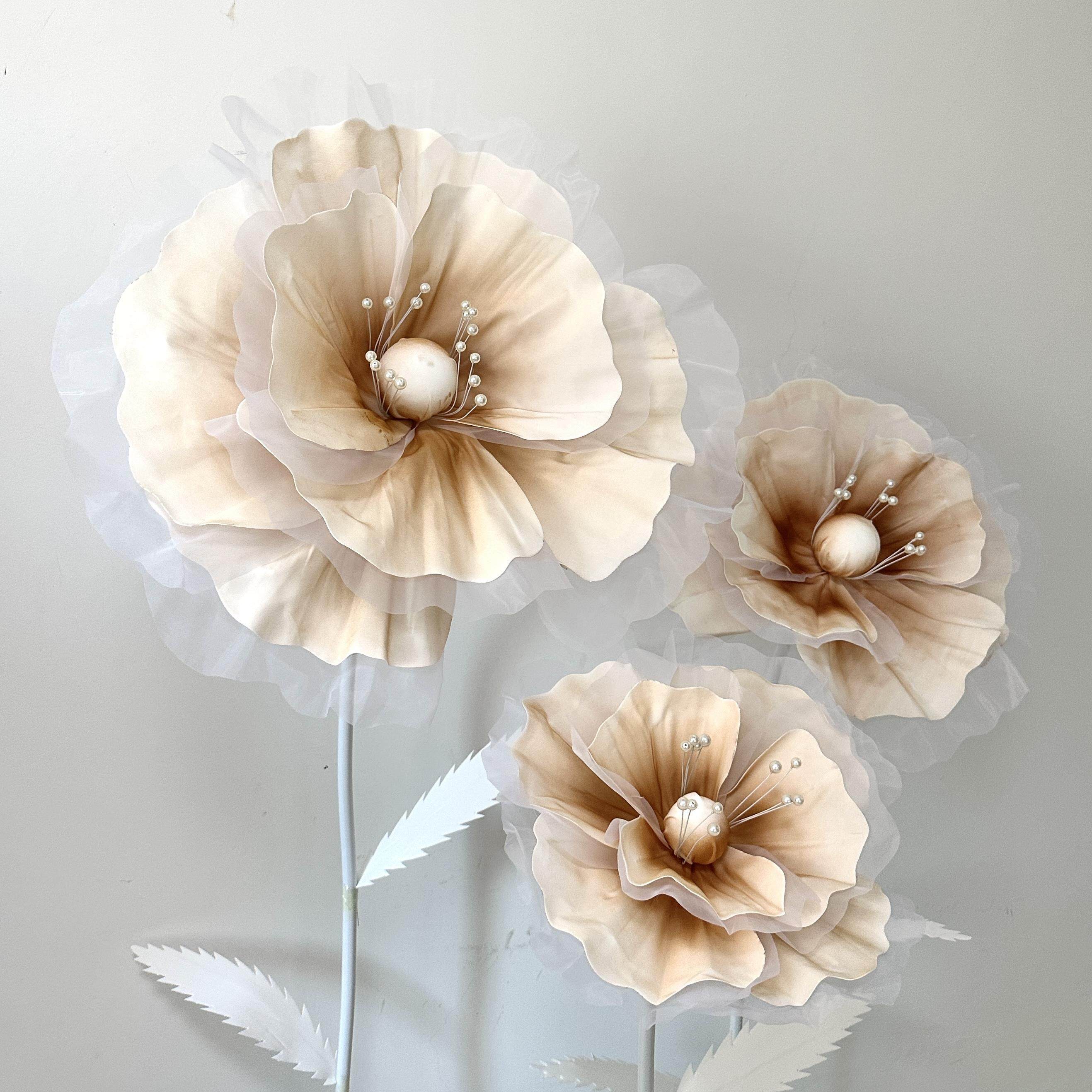 婚庆路引花真花泡沫花橱装饰丝摆件纸花窗婚LRK礼台场景布舞置纱