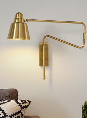 奢新款头床北壁灯卧室37537插座式创意欧伸缩折叠白轻色摇臂读书